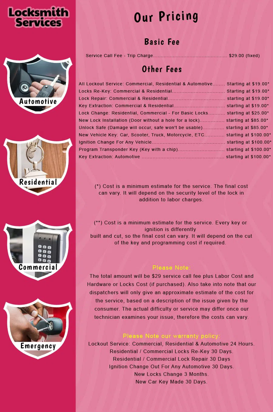 Blackwood NJ Locksmith Store Blackwood, NJ 856-718-9873 - price-list-c-18